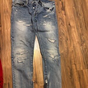 MNML Light Blue Distressed Skinny Jeans